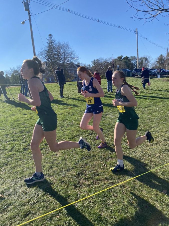 Natalie and Gwen push for the finish line at States this past Saturday. 