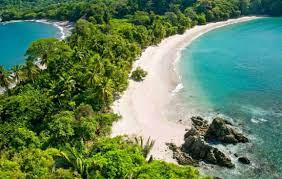 Explore the beaches of Costa Rica where you'll see monkeys and sloths hanging in the trees nearby.