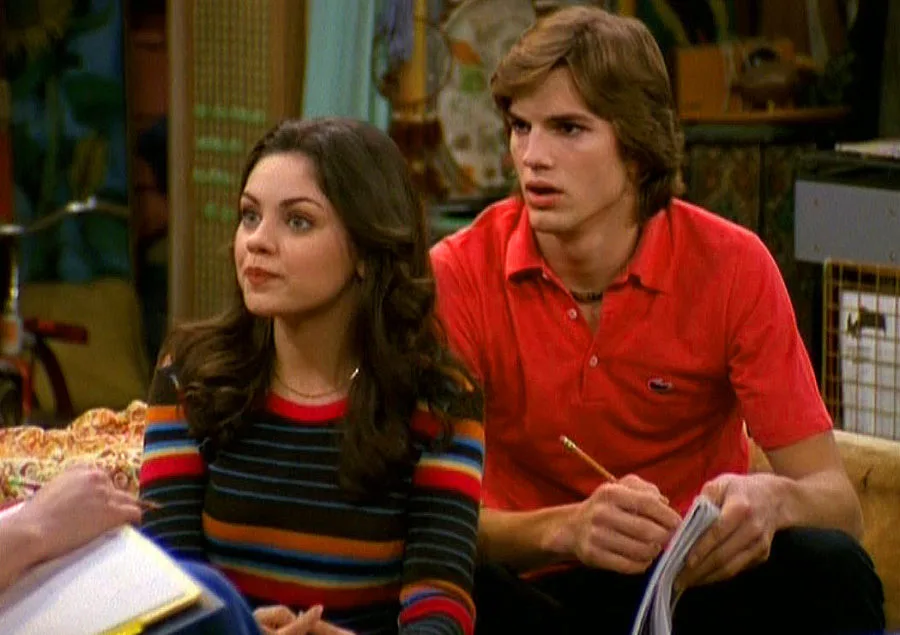 Mila Kunis (14 at the start of season 1) and her future husband Ashton Kutcher (20 at the start of season 1) playing Jackie Burkhart and Micheal Kelso 