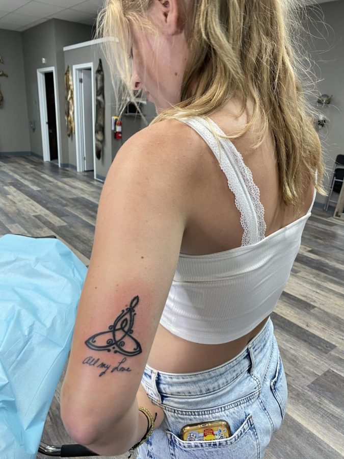 The trip I traveled to get this meaningful first tattoo. A Celtic Knot with all my love written in my grandmothers hand writing. 