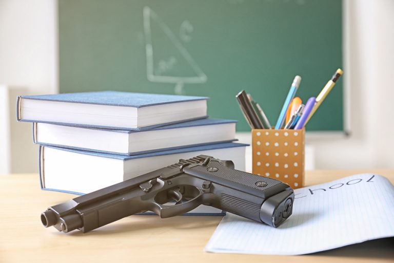Should guns ever be in schools? Is this the look of the future?