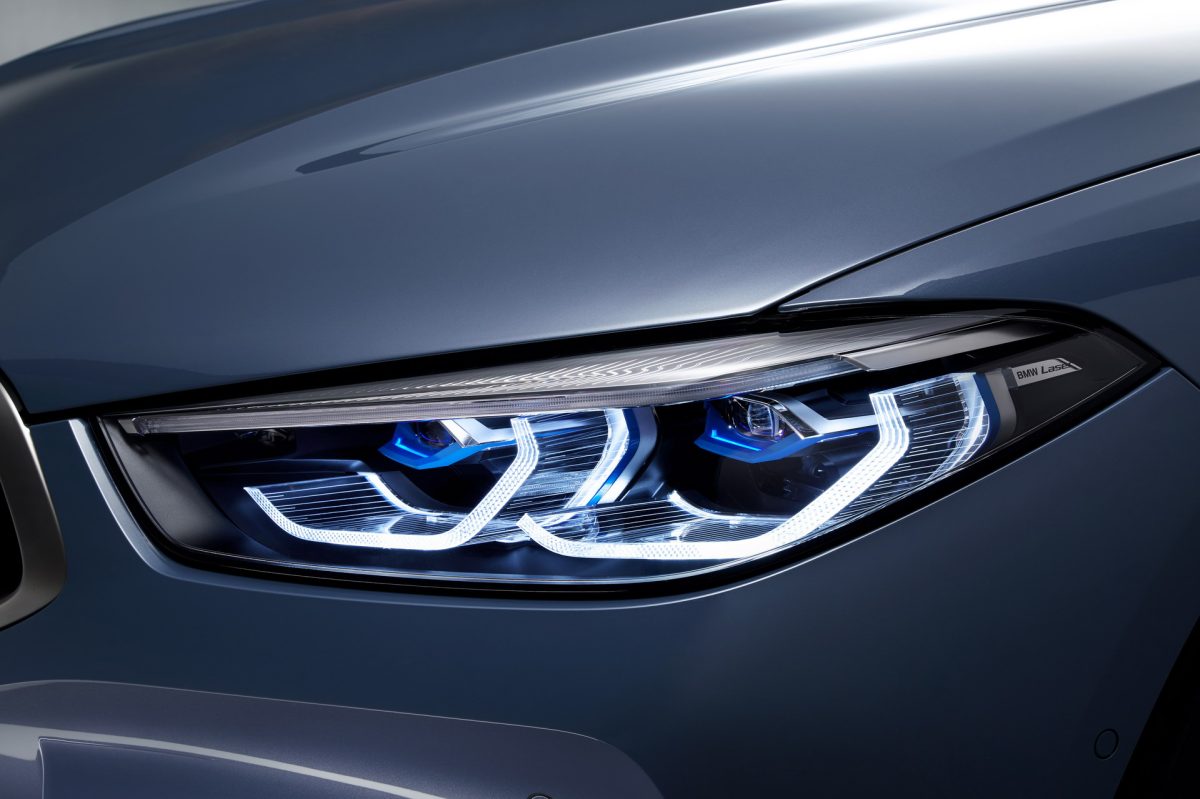LED headlights in a BMW. The first LED headlights were on a Lexus in 2007.
