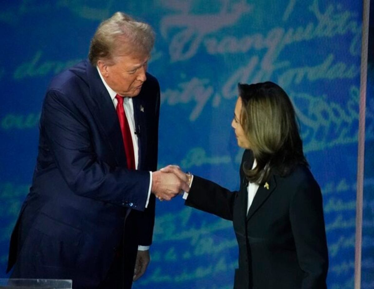 President Trump and Vice President Harris shake hands before their first debate