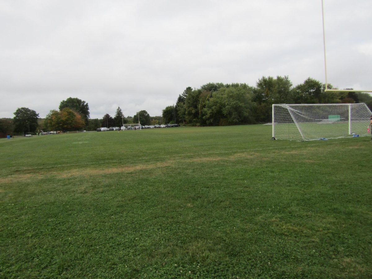 The Sutton High School field, shared by soccer and football, looks good now, but what about mid-October?