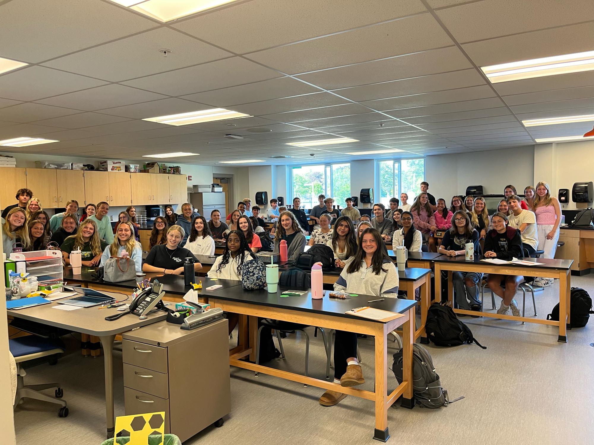 The Environmental Club has a big crowd for their meeting! (Deborah O'Neil)