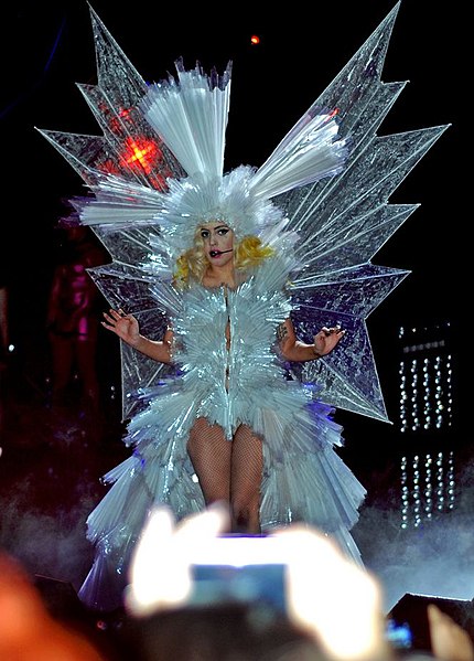 Lady Gaga in one of her big and beautiful tour outfits. ( Attribution 2.0 Generic).