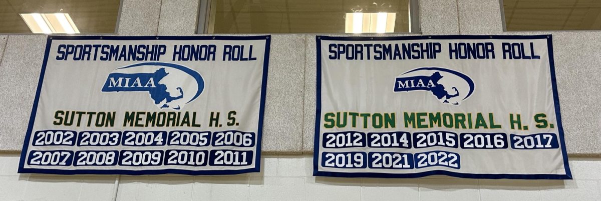 Sportsmanship honor roll awards given to Sutton High School through the years. (Emma Nolan)