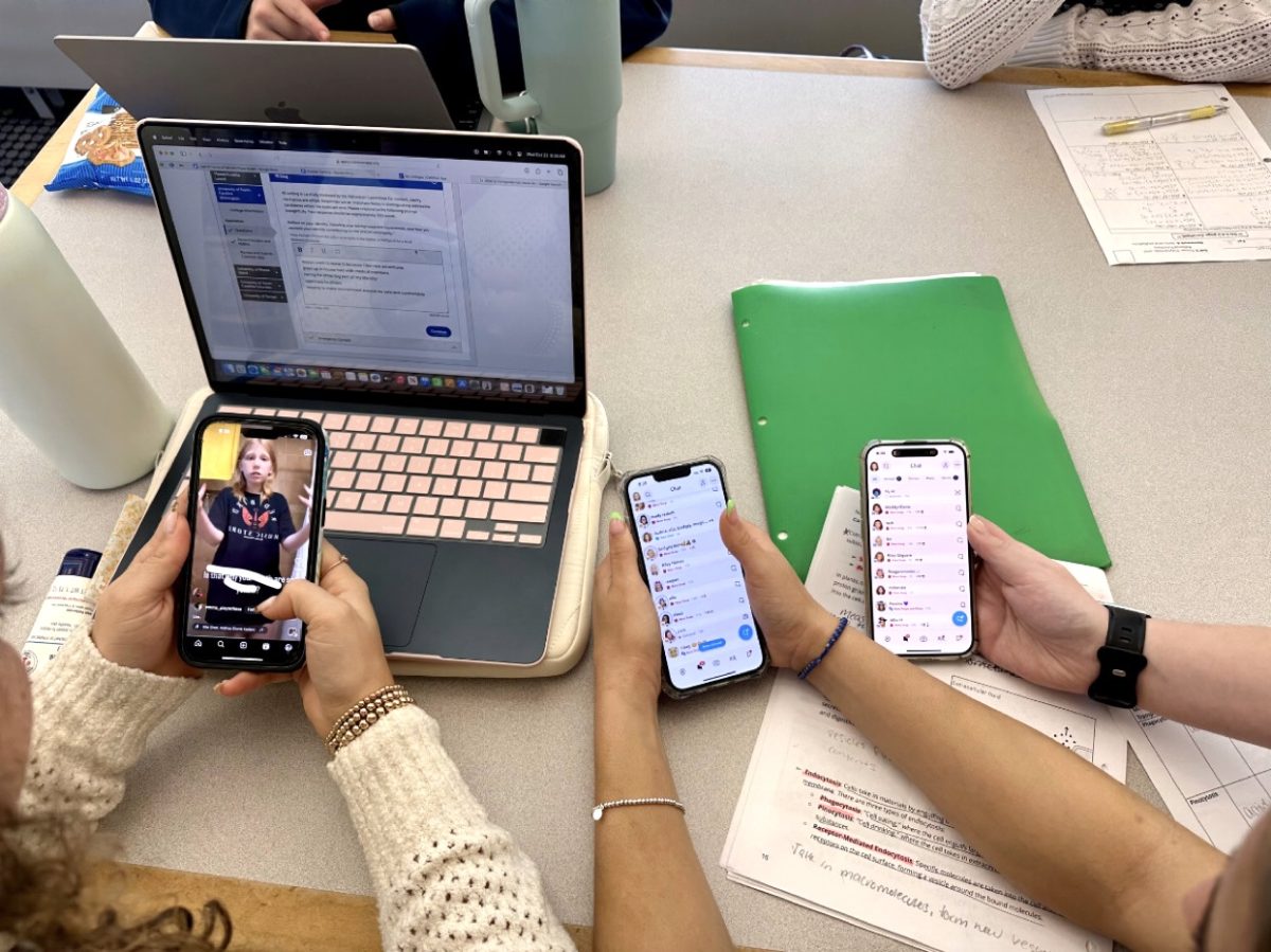 Students on social media during their student productivity period at school. (Emma Nolan)