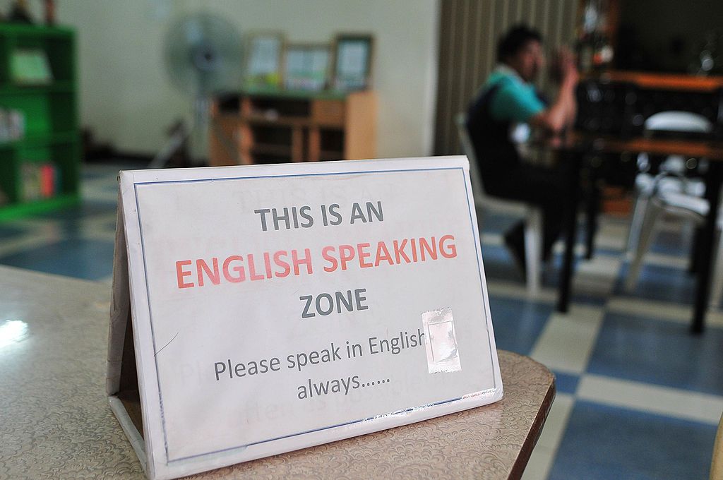 "Only English" zone in a restaurant (photo taken by Veejay Villafranca)