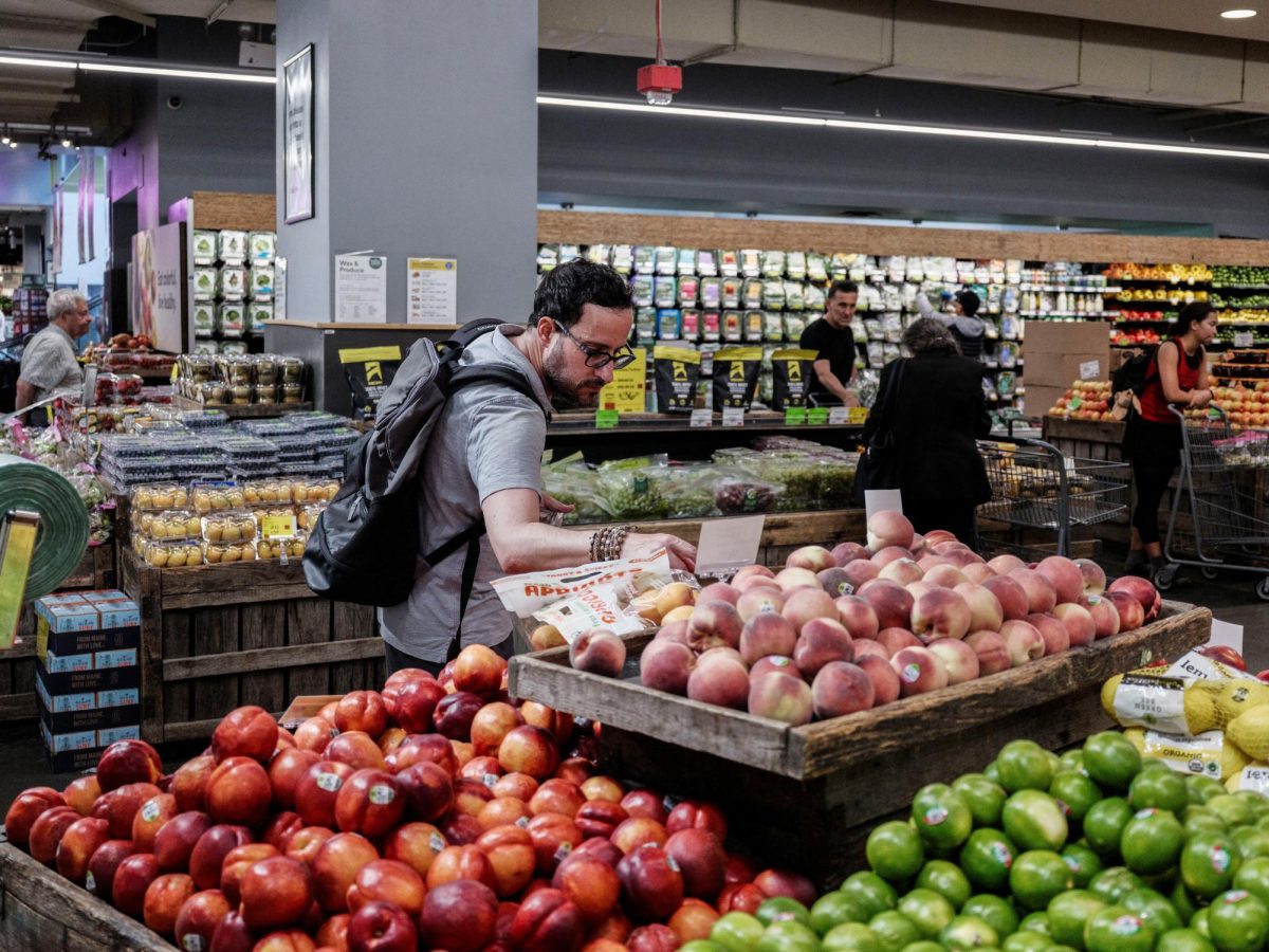 A person shops for groceries in New York City, U.S., July 15, 2025. REUTERS/Jeenah Moon