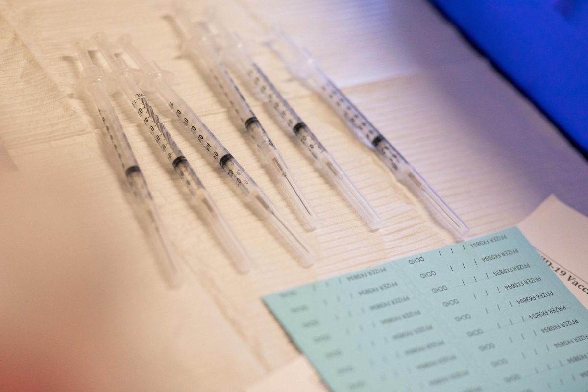 Syringes ready to be administered to residents who are over 50 years old and immunocompromised and are eligible to receive their second booster shots of the coronavirus disease (COVID-19) vaccines are seen in Waterford, Michigan, U.S., April 8, 2022.  REUTERS/Emily Elconin