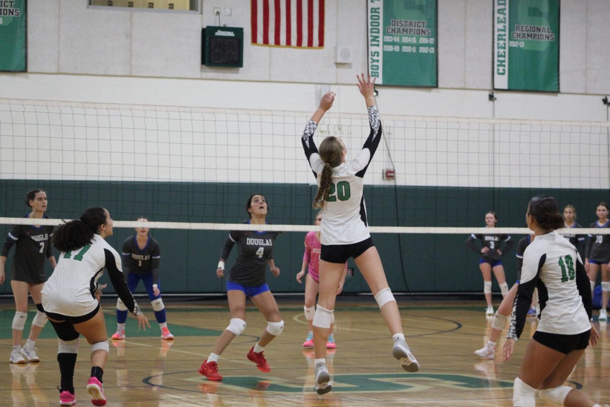 Sophomore Katherine Patraitis sets up a teammate in a recent game.