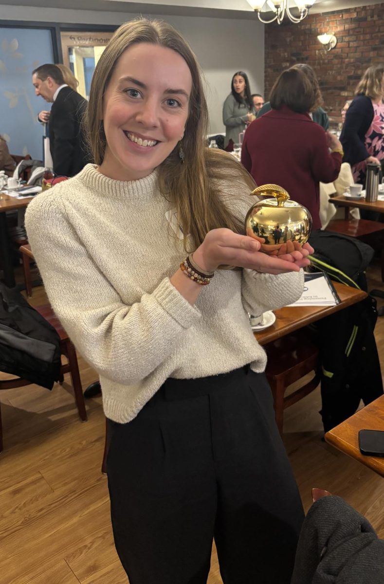 Health Teacher Ms. Trudeau at Sutton High School with her Practicing Promises Award!